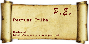 Petrusz Erika névjegykártya